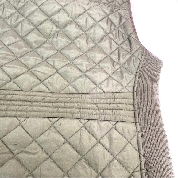 Shinestar Olive Green Gold Brown Quilted Vest Sz M - Picture 4 of 6